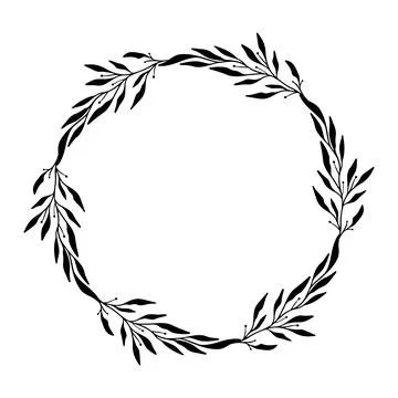 Hand drawn wreath frames. Botanical circle vector illustration. Design elements Stock Illustration