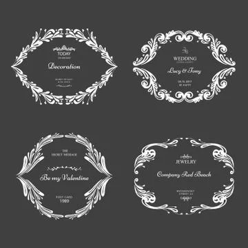 Hand drawn wreaths Illustrazione stock