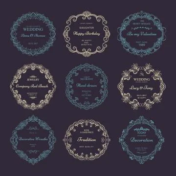 Hand drawn wreaths Stock Illustration