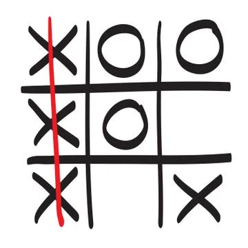 Hand drawn XO vector scribble icon symbol illustration Stock Illustration