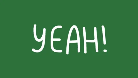 Hand-Drawn Yeah Text 2D Animation on Green Screen | Fun Celebration Lettering Video stock 328989437