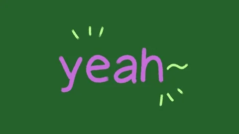 Hand-Drawn Yeah Text Animation with Soft Wave | Relaxed Agreement 2D Animation  Stock Footage 329940726
