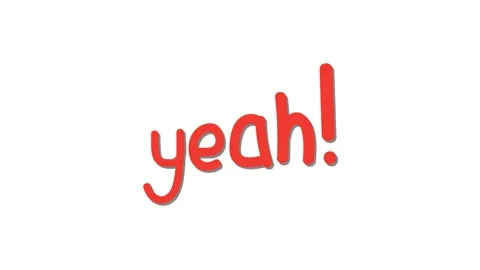 Hand Drawn Yeah Text Celebration Animation on White Background Video stock 336849697