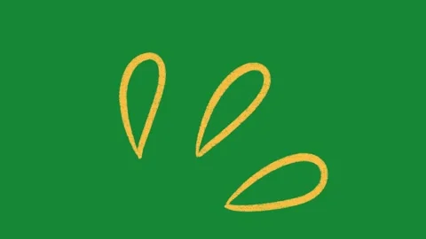 Hand Drawn Yellow Accent Lines Animation on Green Screen Overlay Vidéo 334608789