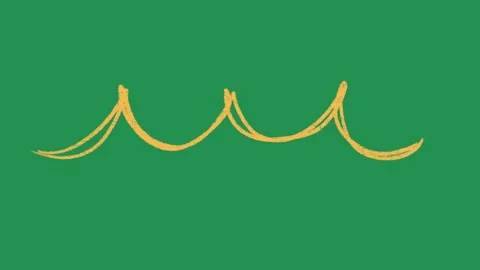 Hand Drawn Yellow Continuous Loop Waves Animation on Green Screen Overlay 스톡 동영상 336579236