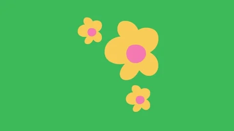 Hand-Drawn Yellow Flower 2D Animation | Cute Floral Motion Overlay Video stock 333046264