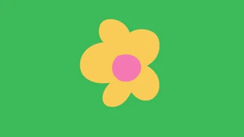 Hand-Drawn Yellow Flower 2D Animation | Cute Floral Motion Overlay  Video stock 333046267