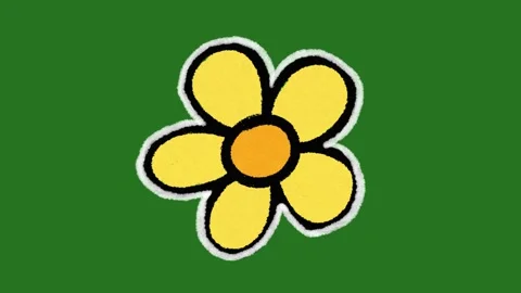 Hand-Drawn Yellow Flower Animation | Spring 2D Hand-Drawn Nature Motion Asset  Stock Footage 332127330