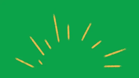 Hand Drawn Yellow Light Rays Burst Motion Graphic Green Screen Effect Stock Footage 344049300