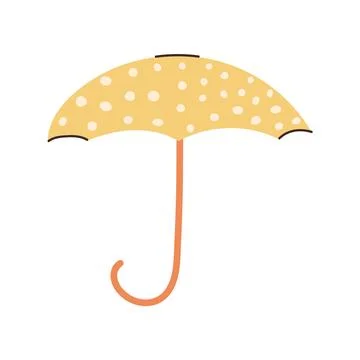 Hand drawn yellow open Umbrella. Accessory for protection from rain in doodle Stock Illustration