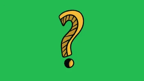 Hand-Drawn Yellow Question Mark | 2D Animated Inquiry Symbol on green screen Vidéo 333983057