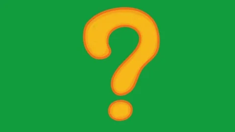 Hand Drawn Yellow Question Mark Doodle Animated Symbol on Green Screen Stock Footage 341310732