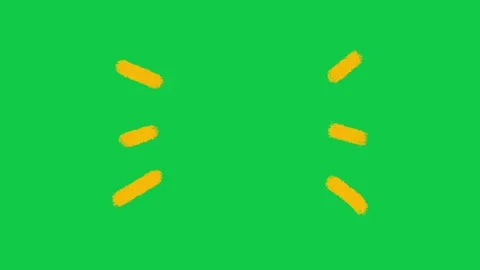 Hand Drawn Yellow Side Accent Lines Animation on Green Screen Overlay Video stock 336579044