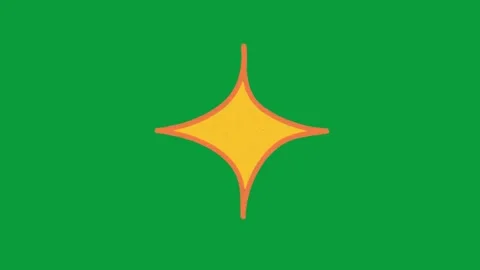 Hand Drawn Yellow Sparkle Star Burst 2D Animation Green Screen Overlay Stockbeeldmateriaal 341798272