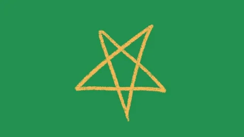 Hand Drawn Yellow Star Outline Motion Animation on Green Screen Overlay Vidéo 336579210