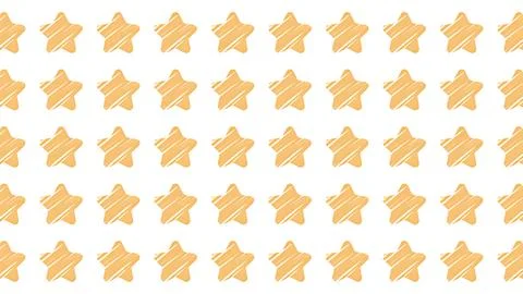 Hand-drawn yellow star pattern on white background, seamless abstract sketc.. Ilustración de archivo