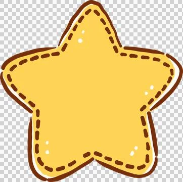Hand drawn Yellow Star Shape Badge Stockillustratie