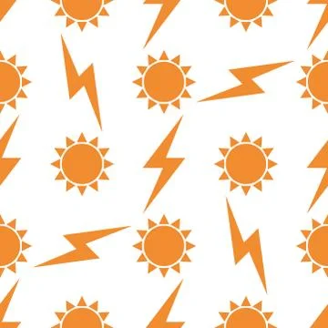 Hand drawn yellow sun planet seamless pattern background star vector Illustrazione stock