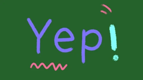Hand-Drawn Yep Text Animation with Squiggle Detail | Casual Agreement 2D Stock Footage 329940707