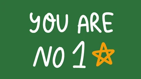 Hand Drawn You Are Number One Text Writing Animation on Green Screen  Stock-Footage 328989480
