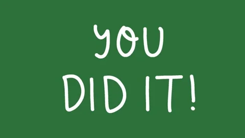 Hand-Drawn You Did It Text 2D Animation on Green Screen | Motivational Lettering Stock Footage 328989449