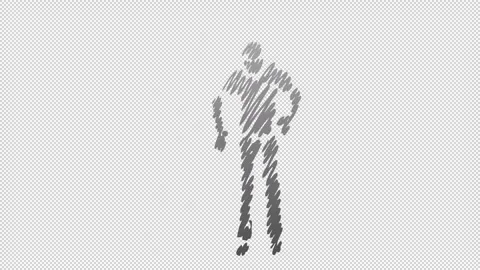 Hand drawn Young Man Breakdances with transparent (alpha) background Vídeos de archivo 249593929