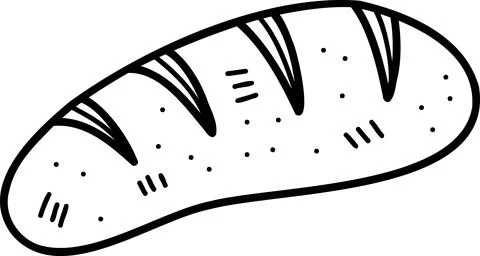 Hand Drawn yummy baked bread illustration Illustrazione stock