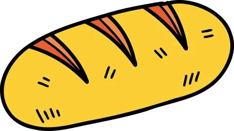 Hand Drawn yummy baked bread illustration Illustrazione stock