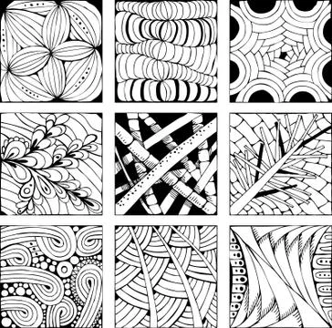 Hand drawn zentangle background for coloring page Иллюстрация