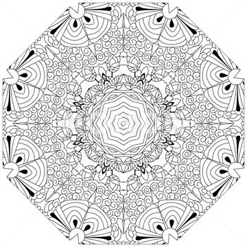 Hand drawn zentangle circular ornament for coloring page.: Royalty Free ...