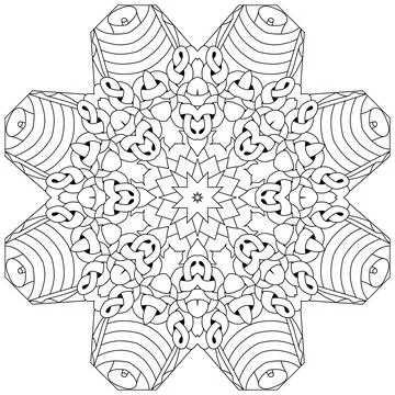 Hand drawn zentangle circular ornament for coloring page. イラスト素材
