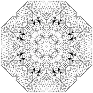 Hand drawn zentangle circular ornament for coloring page. Иллюстрация