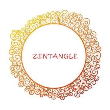 Hand drawn zentangle document template Illustrazione stock