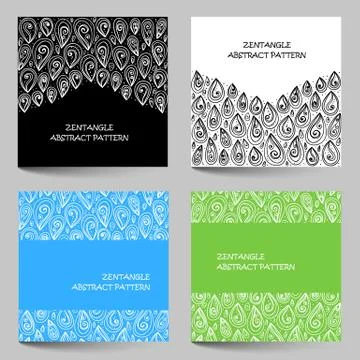 Hand drawn zentangle document template Illustrazione stock
