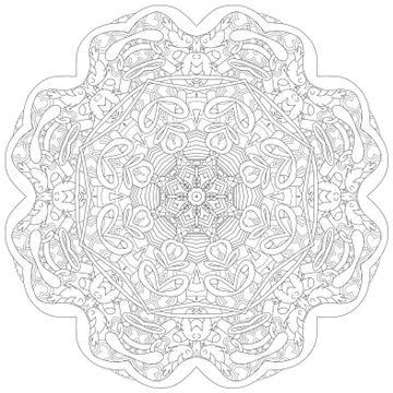 Hand drawn zentangle mandala for coloring page. Stock Illustration