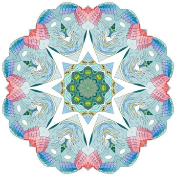 Hand drawn zentangle mandala for coloring page. Stockillustratie