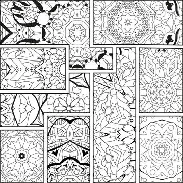 Hand drawn zentangle pattern for coloring Stock Illustration