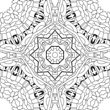 Hand drawn zentangle seamless pattern for coloring page. Иллюстрация