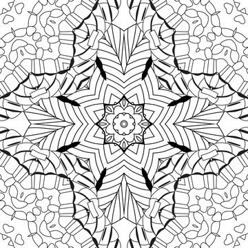 Hand drawn zentangle seamless pattern for coloring page. Stock Illustration