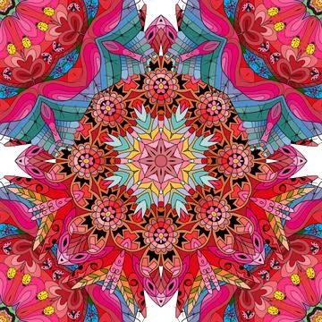 Hand drawn zentangle seamless pattern for decoration Stock Illustration