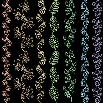 Hand drawn zentangle seamless patterns Stock Illustration