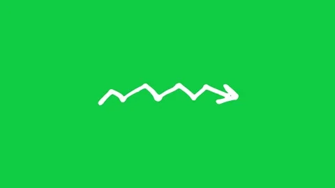 Hand drawn zigzag line arrow drawing right on green screen 스톡 동영상 348305384