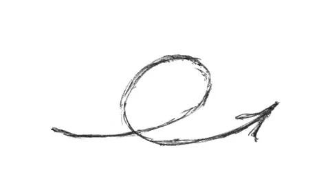 Hand-Drawn Arrow with a Black Pen Video stock 263884020