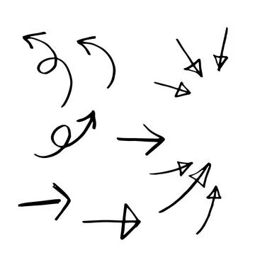 Hand drawns arrows doodle set Stock Illustration