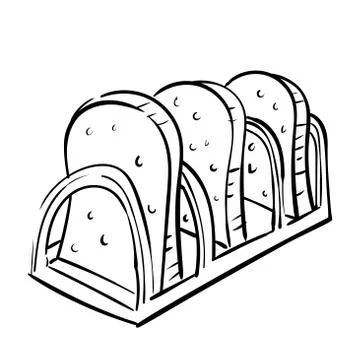 Hand drawnToasting Bread, vintage stlye-Vector Illustration Stock Illustration