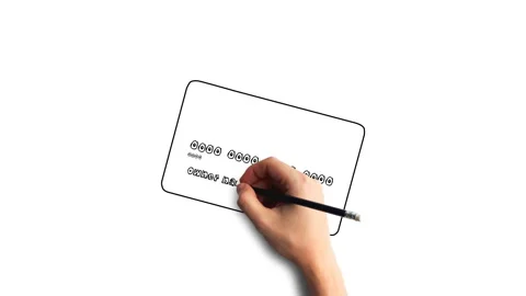 Hand draws a credit card Stock-Footage 89539573