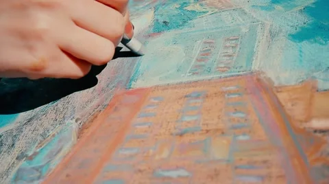 Hand draws a fine building Stock Footage 55806195
