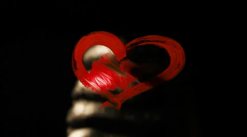 The hand draws heart Stock Footage 34666360