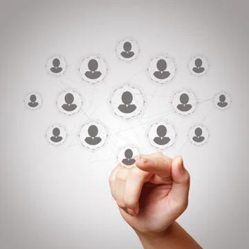 Hand draws  social network structure Stock Illustration