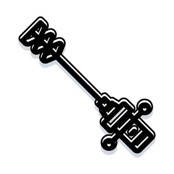 Hand drill carpentry construction tool outlining black illustration Stock Illustration